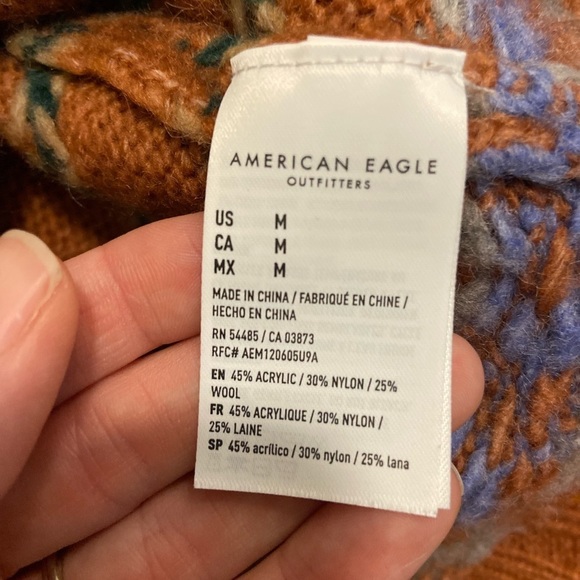 American Eagle Retro Vintage Knit Cowl Sweater size M - Picture 5 of 6